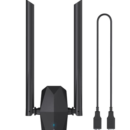 ioGiant WiFi 6 AX1800 USB WLAN Stick for PC with High Gain Antennas, WLAN Stick WiFi 6 Dual Band USB WLAN Adapter Long Range 1201 Mbps 5GHz, 574 Mbps 2.4GHz, ONLY supports Windows 11/10