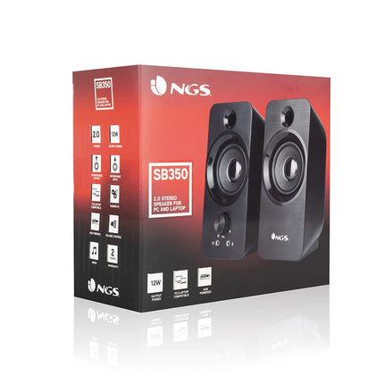NGS SB350, 12 W arvutikõlarid USB-ühendusega, mustad