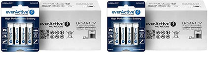 everActive AA patareid 96 tk pakis, Pro Alkaline, Mignon LR06 R06 1.5V, parima jõudlusega, 10-aastane säilivusaeg, 48 tk – pakendatud blisterpakendisse