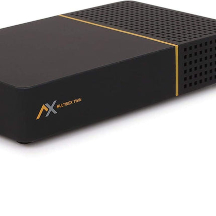 AX Multibox Twin 4K UHD E2 Linux Twin satelliitvastuvõtja PVR salvestusfunktsiooniga, DVB-S2 tuuner, HDTV, 2160p, H.265, HDR [eelprogrammeeritud Astra ja Hotbirdi jaoks] + HDMI-kaabel