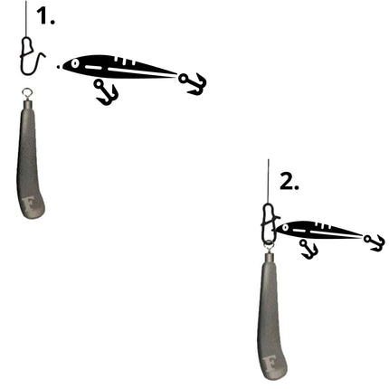 PRO FILSTAR Drop Shot Blei Set 5x12gr - Dropshot Bleie Tropfenform Gebogen - Angel Gewichte Set mit Wirbel - Angelgewichte - Jigköpfe - Angelblei - Angelset - Fishing Weights - Angelzubehör Set – Jig