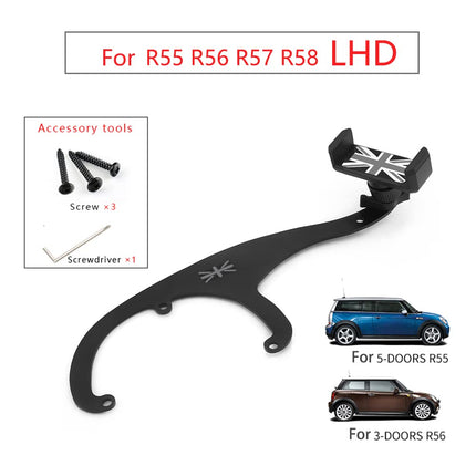 Heinmo Car 360 Degree Mobile Phone Holder Cup Holder Satellite Stand Cradle for Cooper Clubman Countryman R55 R56 R57 R58 R59 2006-2015 Steering Wheel on The Left