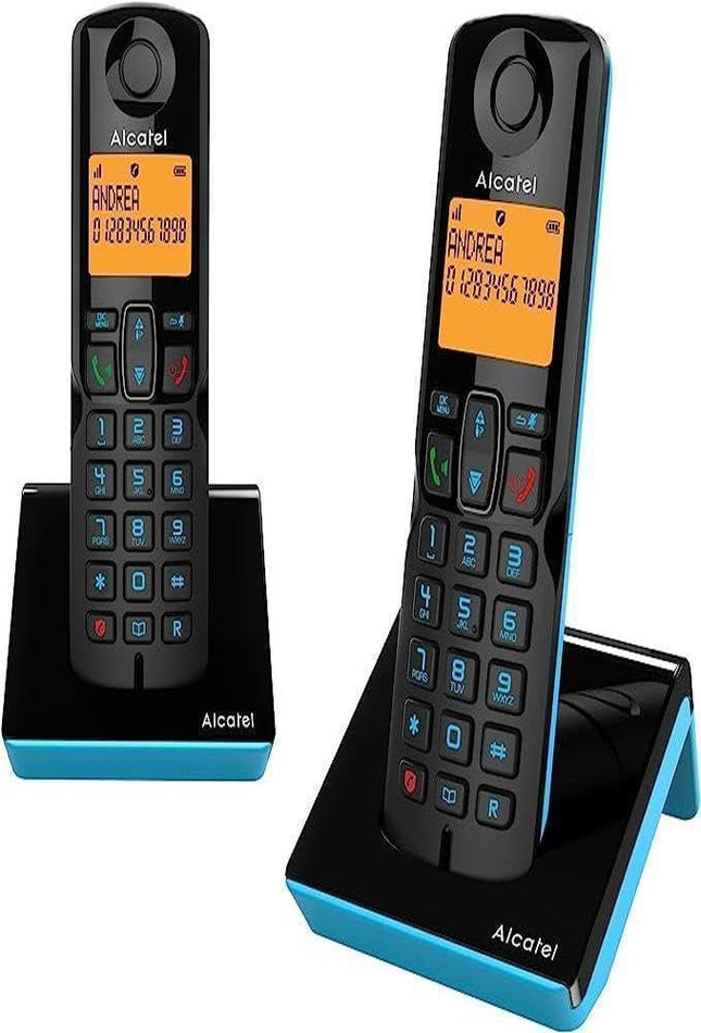 Alcatel S280 Duo Blue, Duo juhtmeta telefon, käed-vabad, telefoniraamat 50 nime ja numbriga, soovimatute kõnede blokeerimise funktsioon