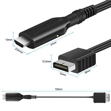 Jerilla PS2-HDMI muundur, PS1/PS2-HDMI kaabel, video- ja heliadapter, HD-ühendus 720P/1080P PS1/PS2 konsoolile, telerile, monitorile, projektorile