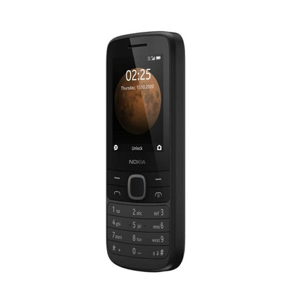 Nokia 225 4G mobiiltelefon 2,4" 4 GB RAM 64 GB ROM VGA kaamera aku 1150 mAh kahe SIM-kaardiga must [ES/PT versioon]