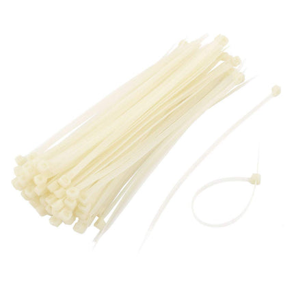 sourcing map 100pcs Cable Ties Plastic Self-Locking Reusable Cable Ties 198 x 5mm Beige de