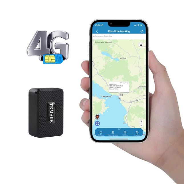 TKMARS 4G GPS-jälgija Mini, 1500mAh aku, magnetiline autojälgija SIM-kaardiga (nõutav tellimus), geopiirded/erinevad alarmirežiimid, varguskaitse sõidukite jälgimiseks ja autopargi haldamiseks