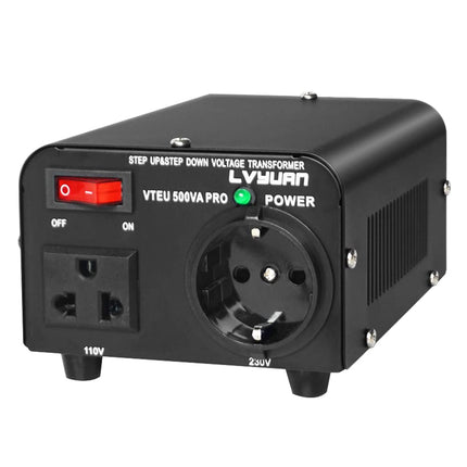 Cantonape 500W Voltage Converter, 230V to 110V USA Voltage Converter Toroidal Transformer 500VA Pro - In: 110V or 220V / Out: 110V and 220V