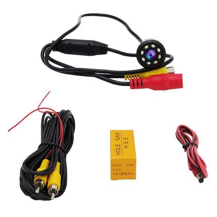 Auto tahavaatekaamera 18,5 mm veekindel tahavaatekaamera 8 LED-iga, öise nägemisega, 170° lainurkkaamera, universaalne kaamera, autokaamera autodele, maasturitele, matkaautodele, veoautodele, kaubikutele, matkaautodele, pikapidele ja haagistele, must