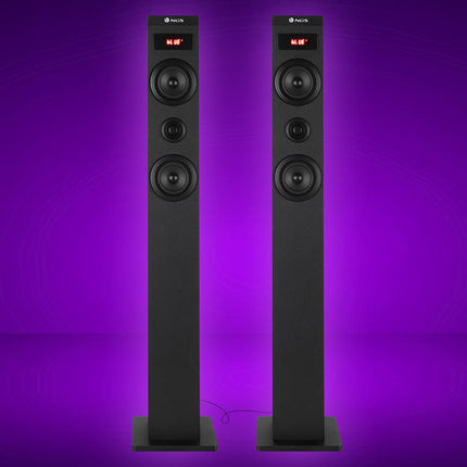 NGS Sky Charm - 50W Bluetooth-kõlar kaugjuhtimispuldi, optilise sisendi, USB, FM-raadio ja AUX-sisendiga (SKYCHARM 2.1)