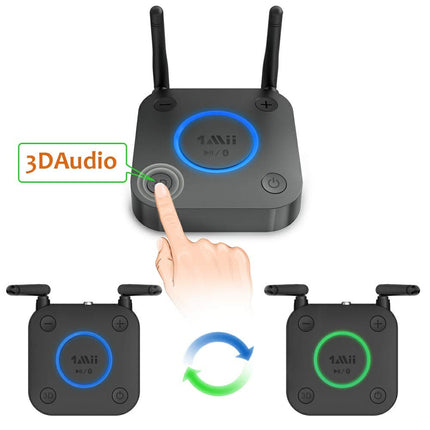 1Mii pika leviala vastuvõtja, HiFi traadita audioadapter, aptX madala latentsusega Bluetooth 5.1 vastuvõtja 3D ruumilise heliga stereokõlarite jaoks, optiline koaksiaal 3,5 mm RCA AUX