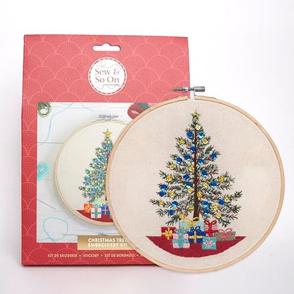 Sew &amp; So On Embroidery Sewing Craft Kit - Christmas Tree, contains all the necessary craft supplies, ideal craft kit for adults and older children, a great craft art gift, use for