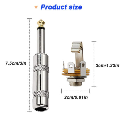 Xiatiaosann 6.35 mm Microphone TS Jack, Panel Mount Jacks with 6.35 mm High Performance TS Mono Solder Jack Connection (20 Pack)