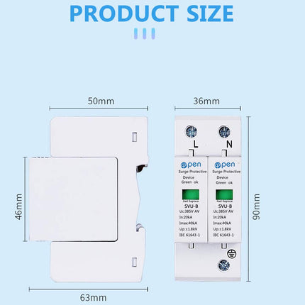 Surge protection 40 kA, 385 V, low-voltage protection (3P)
