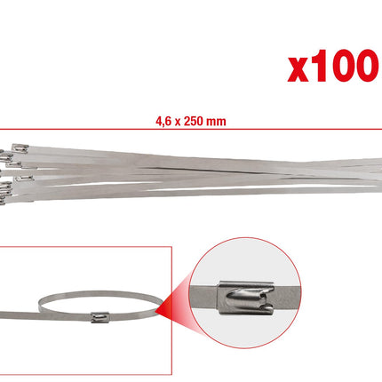 KS Tools 115.1592 Roostevabast terasest kaablisidemed kuullukuga, 4,6 x 250 mm