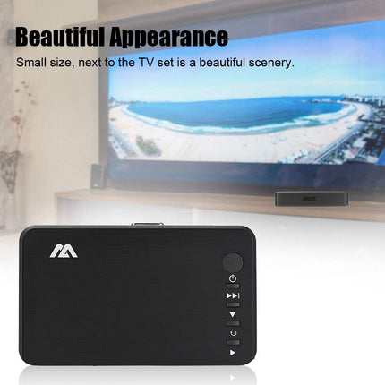 ASHATA HDMI 1080P HD audio- ja videopleier HD videopleier Multimeediapleier IR-kaugjuhtimispuldiga, toetab USB-draivi, mobiilset kõvaketast, SD-kaarti, 2,5-tollist mobiilset kõvaketast (3,5)