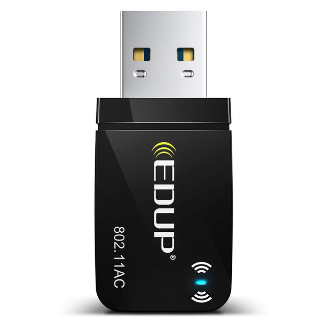 EDUP AC 1300Mbit/s USB WLAN Adapter Dual Band WiFi Stick 2.4G/5GHz USB3.0 Adapter Wireless Network Receiver WiFi Dongle for Desktop PC/Laptop Supports Windows 11/10/8.1/7/Vista Mac OS X