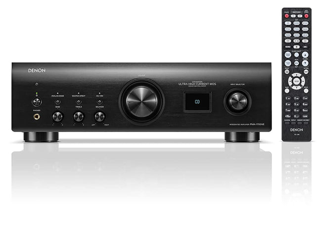 Denon PMA-1700NE HiFi võimendi, 2x140W, sisseehitatud fono-eelvõimendi, kõrgresolutsiooniga sertifitseeritud, täiustatud ülikõrge voolutugevusega ühe-push-pull vooluring, täiustatud AL32 protsessor Plus, must