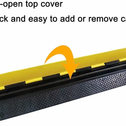 BWKJMY 2-Channel Floor Cable Cover - 1 Pack Cable Protector Ramp for Cables, Heavy Duty Driveway Tank Ramps, Non-Slip Rubber Cable Ramp, Outdoor Cable Cover (1 Pack, 100x22x5 cm)