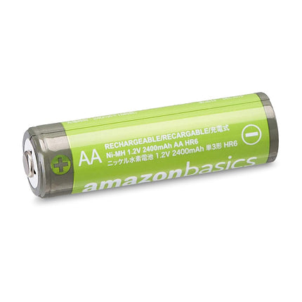 Amazon Basics AA NiMH suure mahutavusega laetavad akud, 2400 mAh, laeb kuni 400 korda, eelnevalt laetud, 12 tk