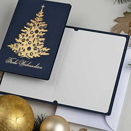 Art Nuvo - EXCLUSIVE CHRISTMAS CARDS SET OF 10 CARDS, 120x170mm, GILDED AND EMBOSSED CHRISTMAS MOTIFS MADE OF METALLIC WITH INSERTS AND ENVELOPES