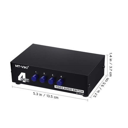 Rosenice RCA-lüliti MT-431AV 4-suunaline AV-lüliti 4-ühes komposiitvideo L/R heli valik