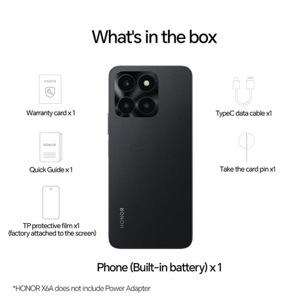 HONOR X6a nutitelefon, 4 + 128 GB telefonid, 6,56-tolline LCD-ekraan sagedusel 90 Hz, professionaalne 50 MP kaamera, 5200 mAh aku, kiirlaadimine, NFC kahe SIM-kaardi tugi, GMS