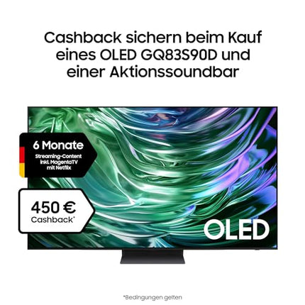 Samsung OLED 4K S90D 83-inch (211 cm), UHD TV, TV with NQ AI Gen2 processor, OLED HDR+, 4K AI picture enhancement, Gaming Hub up to 144Hz, Dolby Atmos sound, OTS Lite, Knox security, Smart AI TV