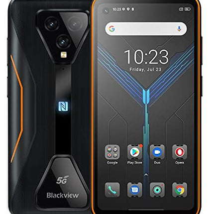 Blackview 5G mänguritele mõeldud õuenutitelefon ilma lepinguta BL5000, 8GB+128GB, Android 11 IP68 vastupidav telefon, 6.36'' FHD+, 4980mAh aku, spetsiaalsed mängurežiimid, 125° ülilainurkkaamera, GPS NFC oranž