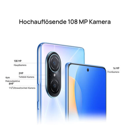 HUAWEI nova 9 SE nutitelefon, 6,78-tolline FullView ekraan, 108 MP kõrgresolutsiooniga fotograafia, 66W Supercharger, 1,05 mm ülikitsas ekraaniraam, [Standardne saksakeelne versioon] 30-kuuline garantii, südaöömust