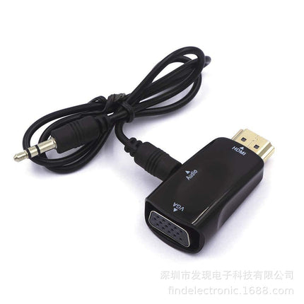 Ziyan HDMI to VGA Converter Audio Cable Resolution Video Compact Adapter Adapter with Audio Transmission 3.5mm Jack Audio Socket Gold-plated Contacts