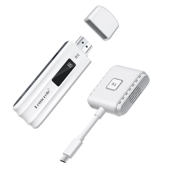 Wireless HDMI Transmitter and Receiver USB C, Lemorele 50M USB-C Transmitter HDMI Wireless Transmission, 5G/2.4G USB-C HDMI Wireless for Streaming from MacBook, iPhone 15, Laptop, Camera to Monitor/Projector/TV