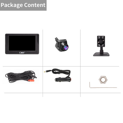 OBEST tahavaatekaamera HD 1080P, auto tahavaatekaamera komplekt, tahavaatekaamera 4,3-tollise ekraaniga, öine nägemine, IP69 veekindel tahavaatekaamera komplekt bussile, kaubikule, veoautole, transpordiautole, matkaautole, haagissuvilale