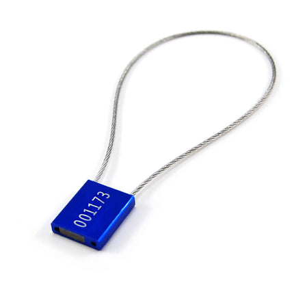 Security seals, cable seals, cable ties, metal signs, aluminum alloy, wire, cable seals, blue, 100 pieces