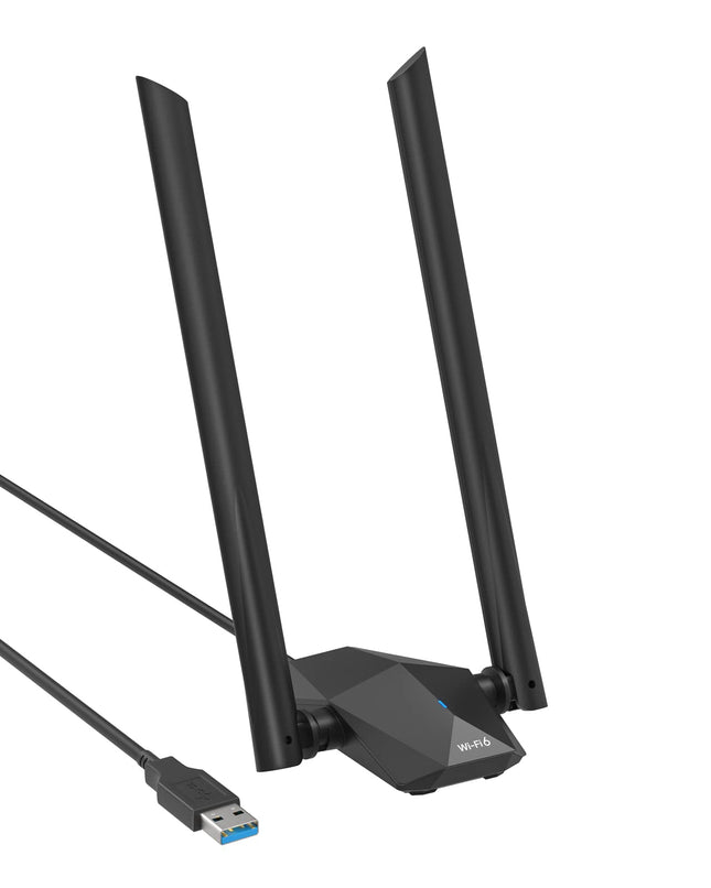 BrosTrend AX1800 WiFi 6 WLAN-pulk Linuxiga arvutile ja Raspberry Pi 2+-le koos Ubuntu, Minti, Debiani, Kubuntu, Lubuntu, LMDE, Mate, PureOS, Windows 11/10-ga, suure võimendusega USB WLAN-adapter kahesageduslik 5 GHz + 2,4 GHz