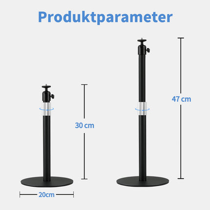 POLESTO projektori alus, lauaprojektori aluse kõrgus reguleeritav 30 cm kuni 47 cm 1/4-tollise kinnituskruviga, metalltugi, stabiilne kandevõime 5 kg, ideaalne projektorile, kaamerale