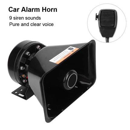Car Alarm Horn System, 130 dB, 200 W, Loud Car Alarm Horn Kit 9T with Megaphone Speaker