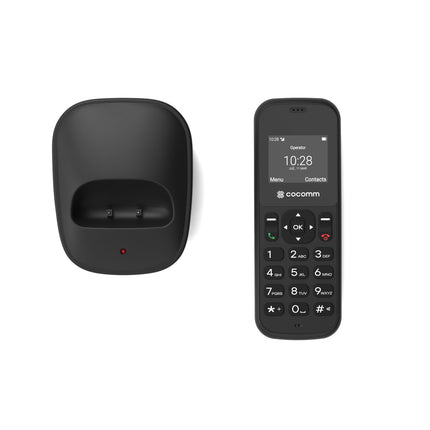 COCOMM DT100 juhtmeta telefon 4G Volte SIM-kaardi ja laadimisalusega, DECT-vorming, Bluetooth, koduseks kasutamiseks, professionaalseks kasutamiseks, hõlpsasti kasutatav, must