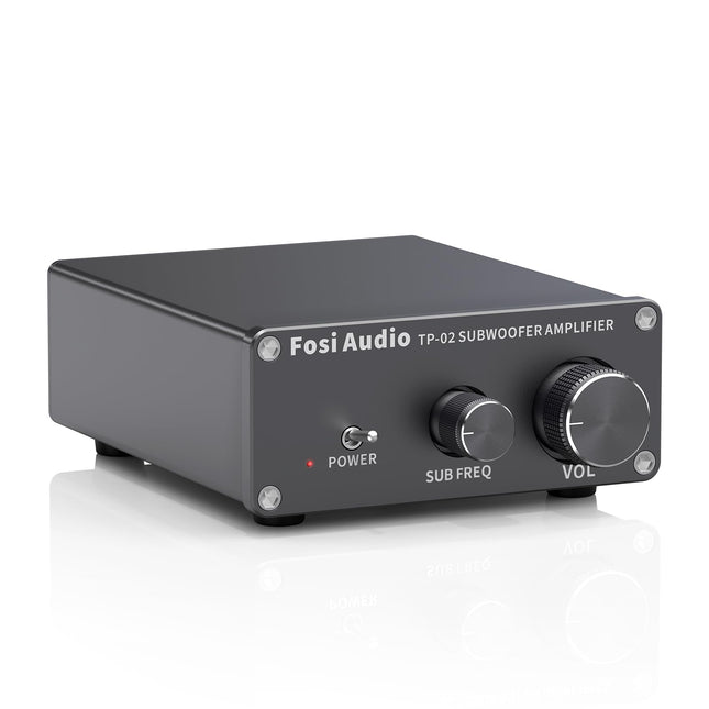 Fosi Audio TP-02 Subwoofer Amplifier Home Sound, Mini Bass Amplifier Mono Subwoofer Amplifier 220W, with TDA7498E Chip Volume and Frequency Control, for Active Passive Subwoofer Bass Shaker