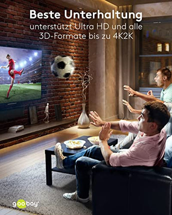 goobay 58478 HDMI maatrikslüliti 4-2 / ​​maatrikslüliti jaotur 4k @ 30Hz / puldiga Blu-ray-mängija, Xboxi, PS5 ja teleri jaoks / 4 sisendit ja 2 väljundit