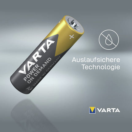VARTA AA patareid, 100 tk, Power on Demand, leelispatareid, 1,5 V, keskkonnasõbralikus pakendis hoiupakend, ideaalne arvutitarvikute ja nutika kodu seadmete jaoks