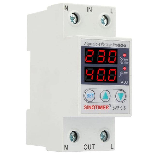 Ailao Surge Protector 63A Adjustable Voltage Protector Intelligent Single Phase Adjustable Overvoltage Undervoltage Current Protector for Household Appliances Home Protection 230V.