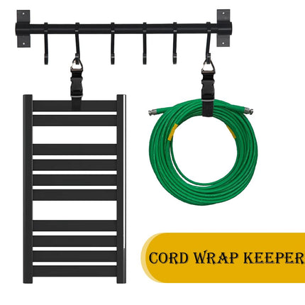 6 Pack Hook and Loop Storage Straps, Elastic Extension Cord Organizer with Triangular Buckle, Black, Heavy Duty Cable Wrap for Cables, Wires, Rope Hoses, Organization