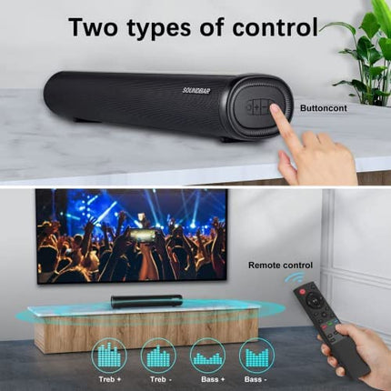 Heliriba telerile, arvutile, mängukõlarile, puldiga, 2.0 kanaliga 3 ekvalaiser, 30W, 20-tolline mini Bluetooth 5.0 muusikakast kodukino meelelahutussüsteemile koos RCA, USB, optilise ja AUX-pordiga