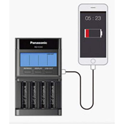 Panasonic eneloop 52065 eneloop pro, nutikas kiirlaadija LCD-ekraaniga, 44200 Ni-MH akule AA/AAA, värskendusrežiimiga, 52100, must