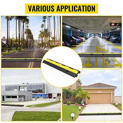 Happybuy Rubber Cable Protector Ramp Speed ​​Bumps 2-Channel 3Pack