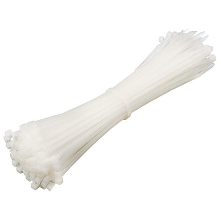 Cable ties white 300mm x 3.6mm 100 pieces - Self-closing UV-resistant cable ties transparent, cable ties for home, office, cable management and other indoor and outdoor areas