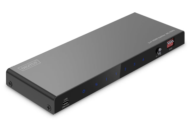 DIGITUS Splitter HDMI 1x4 8K/60Hz Toslink, Stereo, EDID Contr.