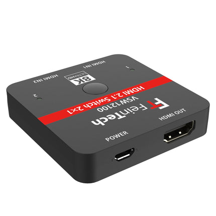 FeinTech VSW12100 HDMI 2.1 lüliti 2 sisendit 1 väljund 4K 120Hz 8K 60Hz 48Gbps Xbox PS5 jaoks