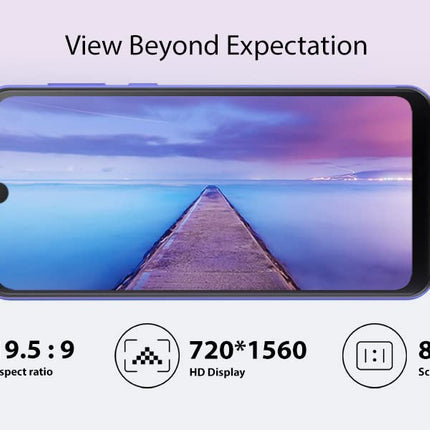 OSCAL C20 PRO Android 11 4G Smartphone Without Contract, Dual-SIM Mobile Phone, 6.08" HD+ Display, Unibody Design, Quad-Core 2GB RAM+32GB ROM, 2MP+8MP Dual Camera, 3380mAh Battery GPS Face Unlock Black